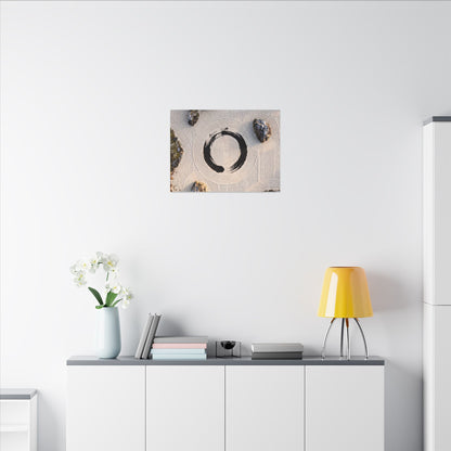 Rock Garden Canvas Art | Winter Zen Enso Art