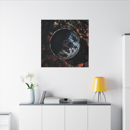 Autumn Ceramic Bowl Shadow Zen Canvas Art | Bold Decor