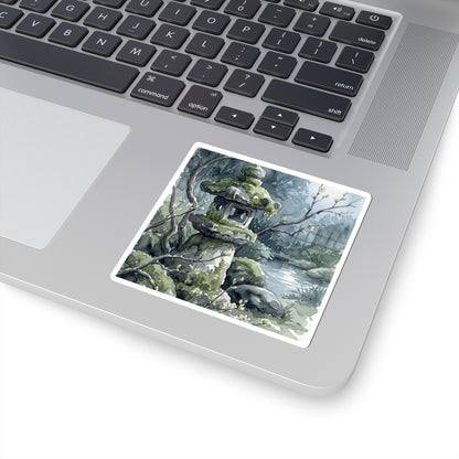 Neutral Stone Lantern Sticker - Watercolor Japandi