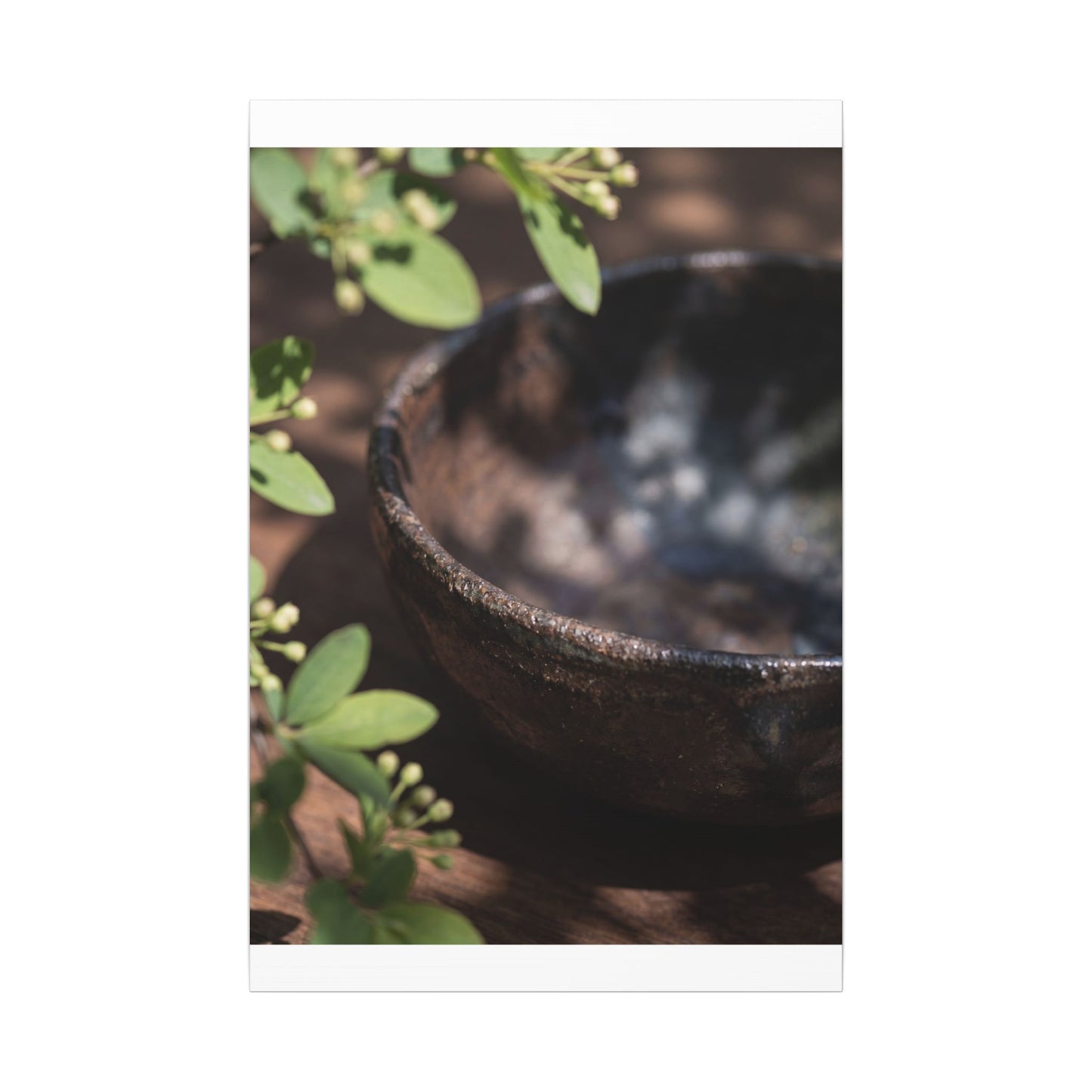 Ceramic Bowl Shadow Zen Canvas Art | Moody Dark Japandi Art
