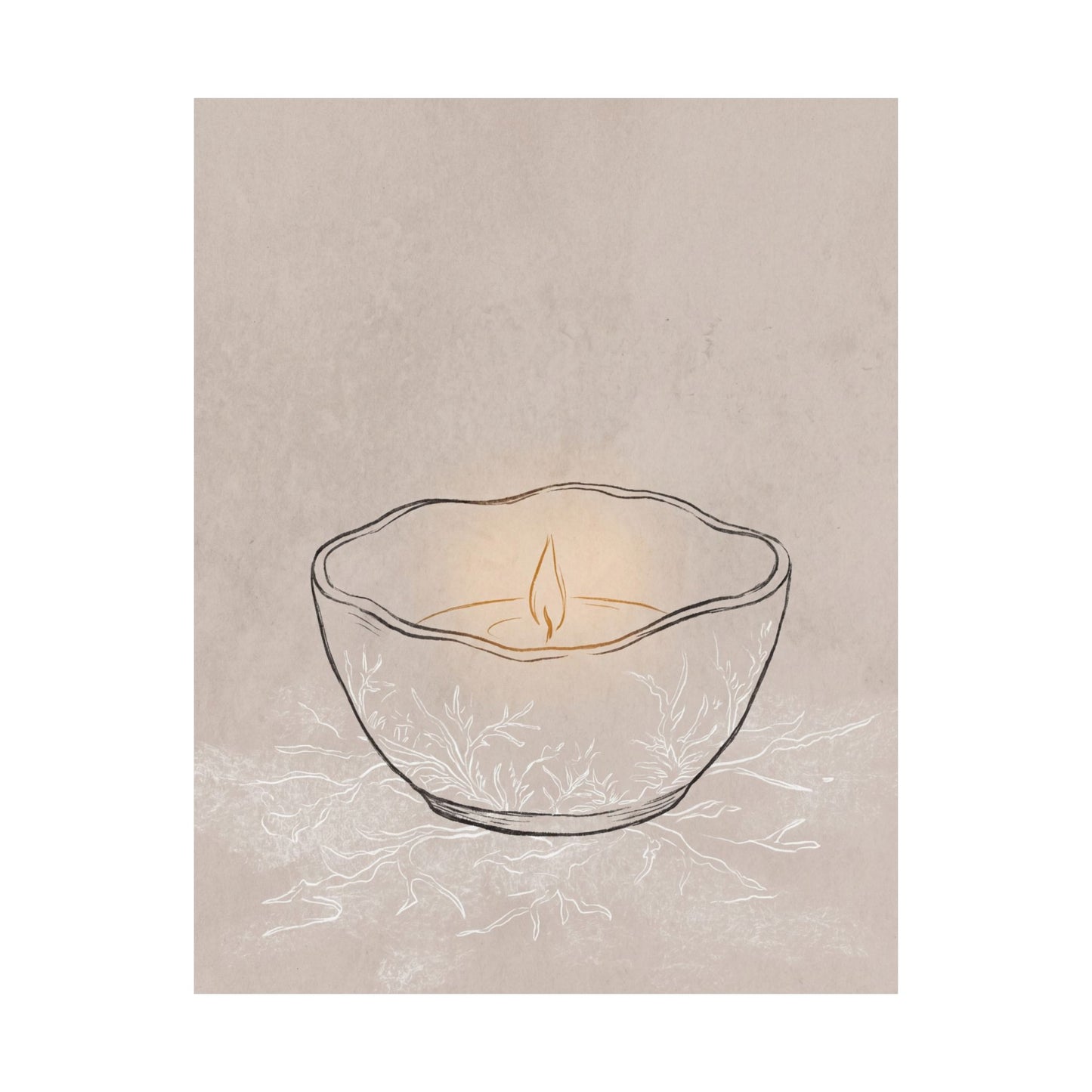 Ceramic Bowl Winter Wall Art Print | Japandi Warm Design