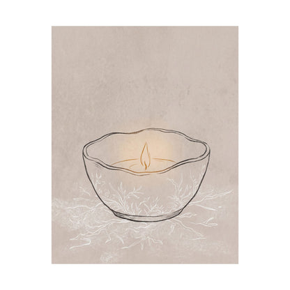 Ceramic Bowl Winter Wall Art Print | Japandi Warm Design