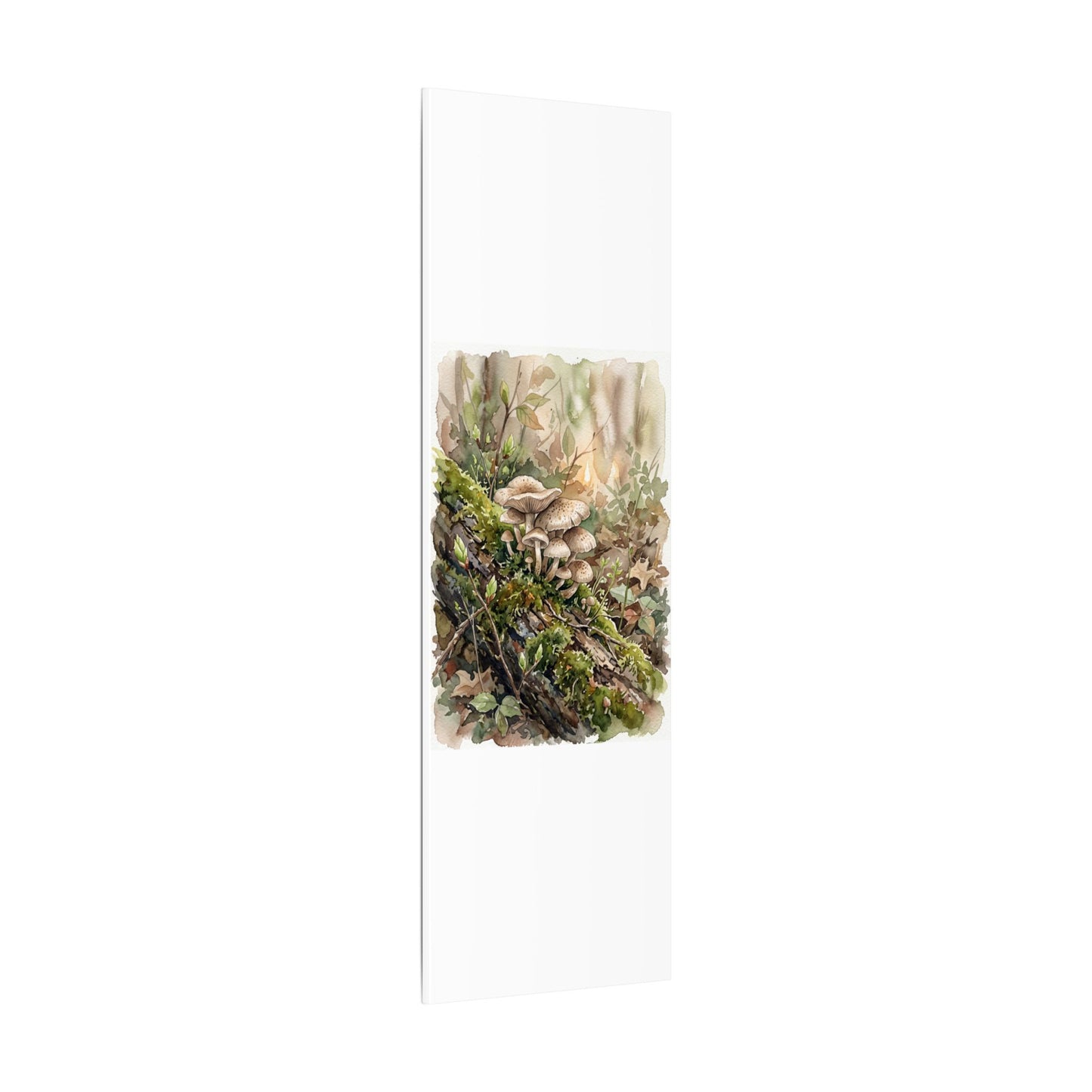 Wild Mushrooms Canvas Art | Spring Japandi Watercolor Art