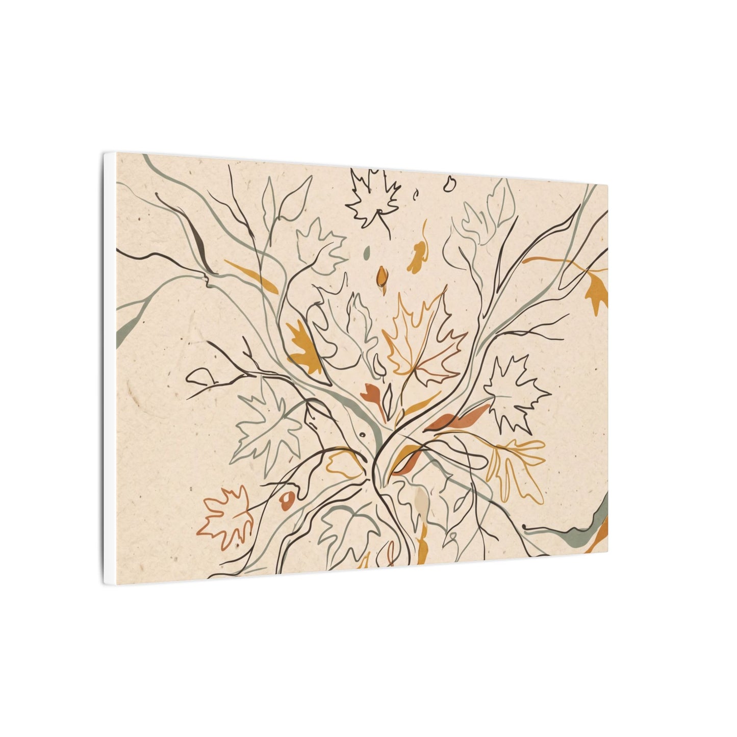 Warm Shadow Play Canvas Art - Minimal Line Japandi