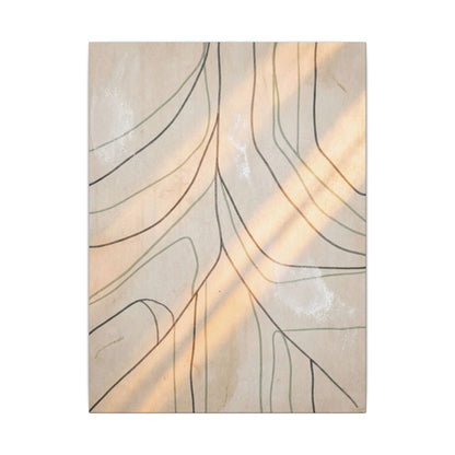 Shoji Screen Minimal Line Canvas Art | Warm Japandi Art