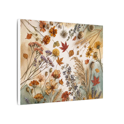 Dried Flowers Canvas Art | Autumn Japandi Watercolor Art