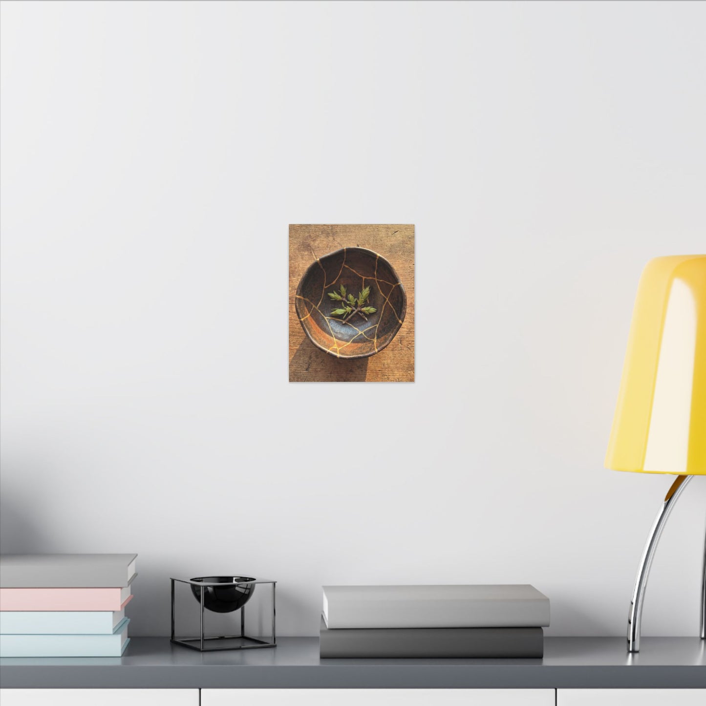 Ceramic Bowl Gold Repair Canvas Art | Resilient Kintsugi Art