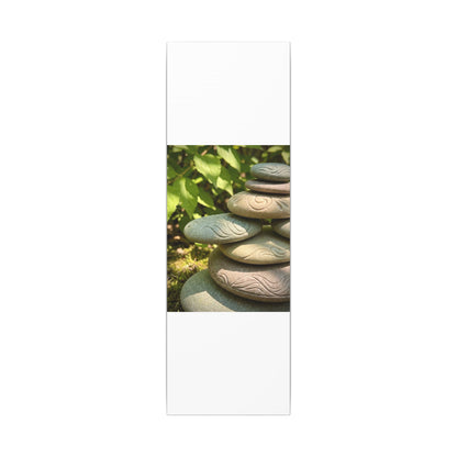 River Stones Summer Canvas Art | Japandi Earthy Design