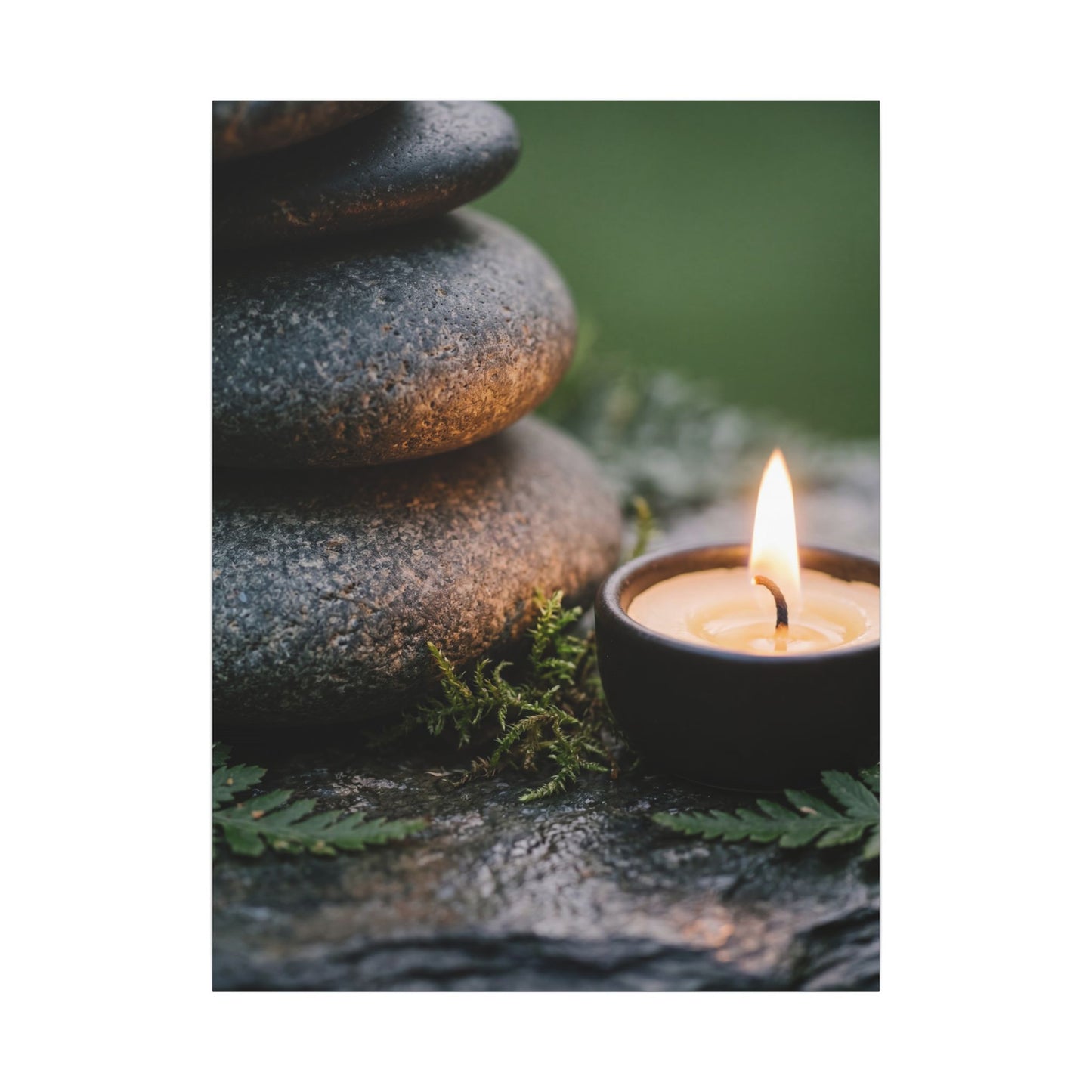 Warm River Stones Canvas Art - Japanese Pattern Japandi