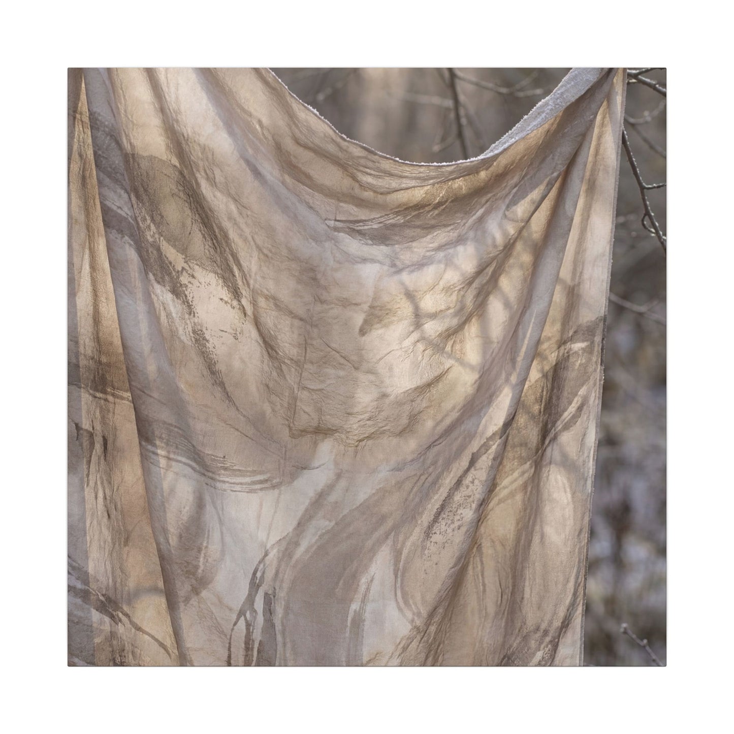 Ma Silk Drape Canvas Art - Japandi Japanese Pattern