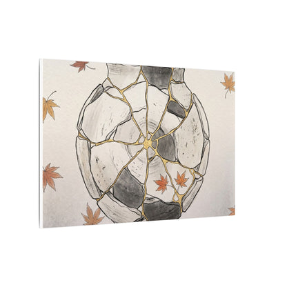 Japandi Broken Pottery in Dawn | Minimal Line Canvas Art