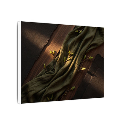 Silk Drape Canvas Art | Spring Dark Japandi Dark Texture Art