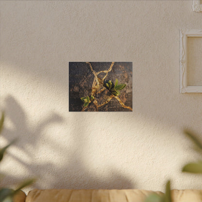 Rust Patina Gold Repair Canvas Art | Resilient Kintsugi Art