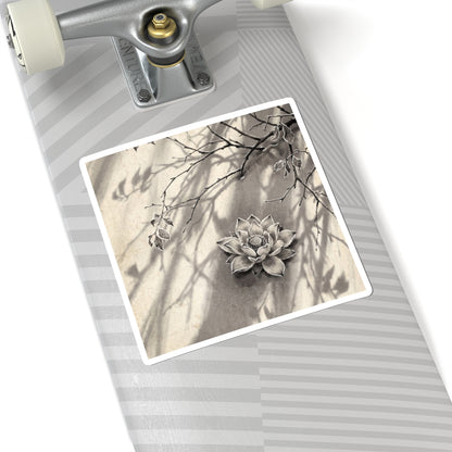 Dappled Lotus Flower Sticker - Zen Shibui Art Print