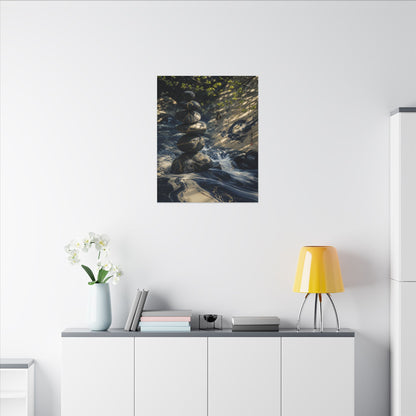 Kintsugi River Stones in Dappled | Broken Beauty Canvas Art