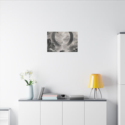 Incense Smoke Canvas Art | Winter Zen Sumi E Art