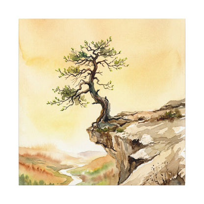 Golden Hour Pine Tree Canvas Art - Japandi Fukinsei