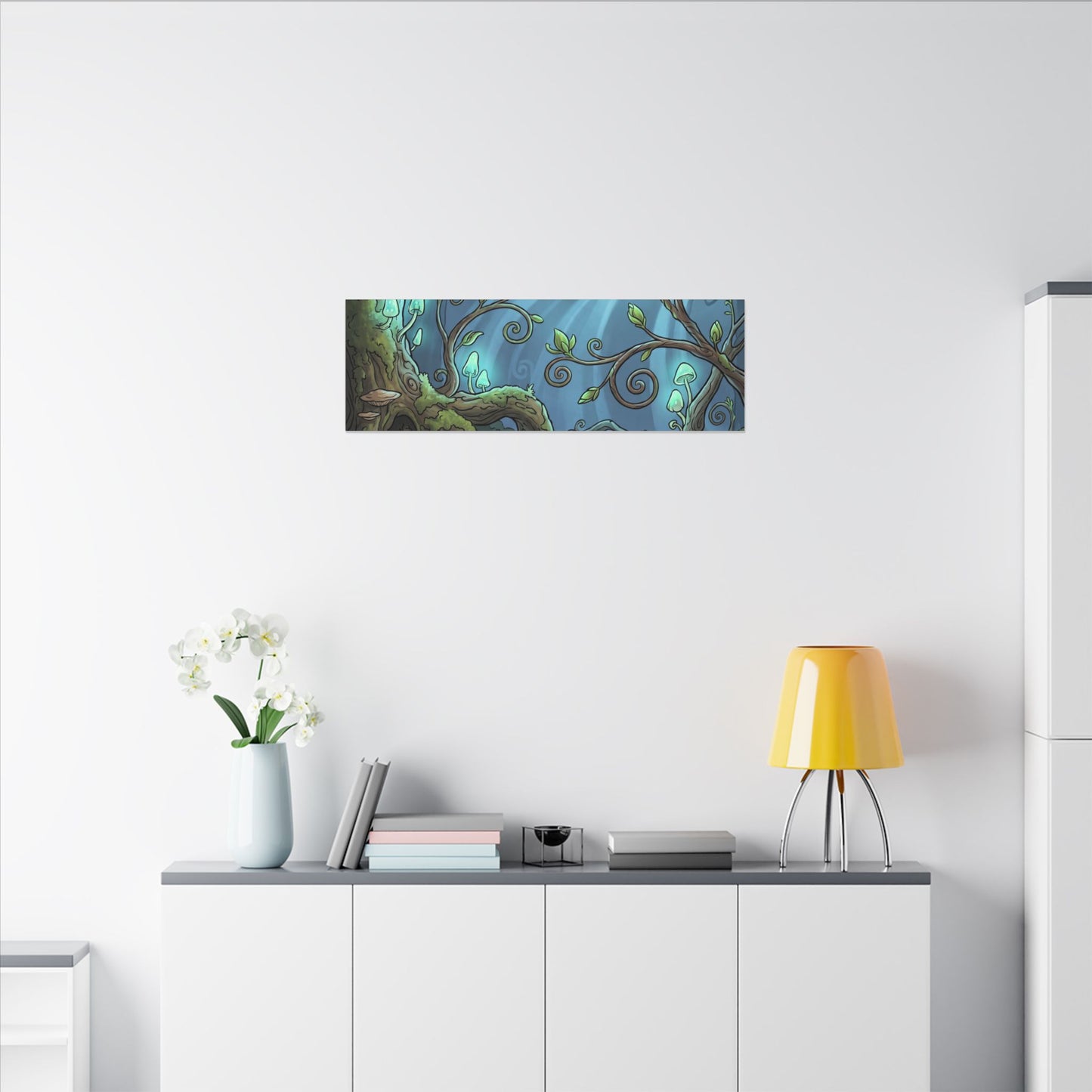 Spring Tea Ceremony Forest Whimsy Canvas Art | Cozy Decor