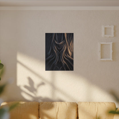Moody Silk Drape Canvas Art - Shadow Zen Dark Japandi