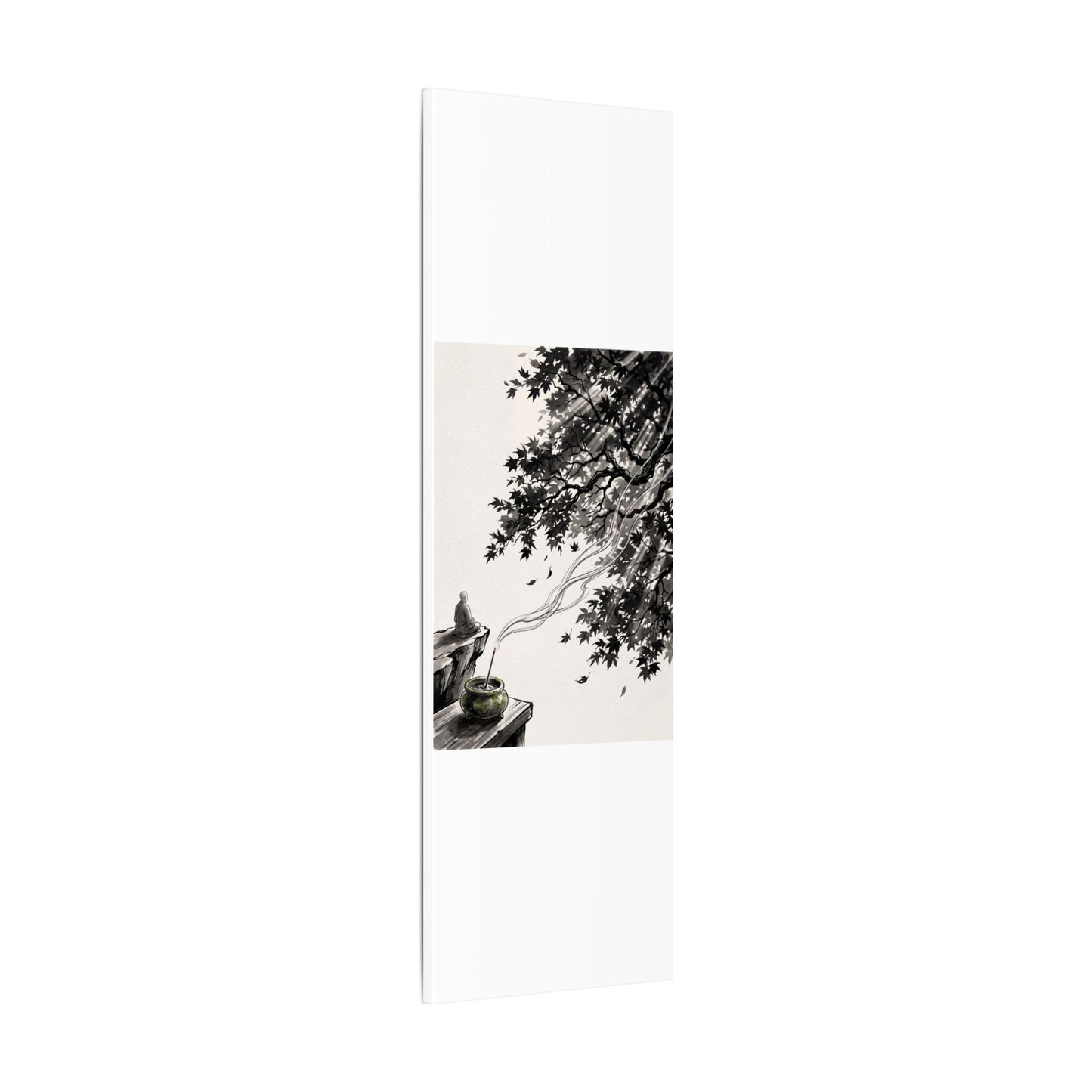Serene Incense Smoke Canvas Art - Ukiyo E Inspired Zen