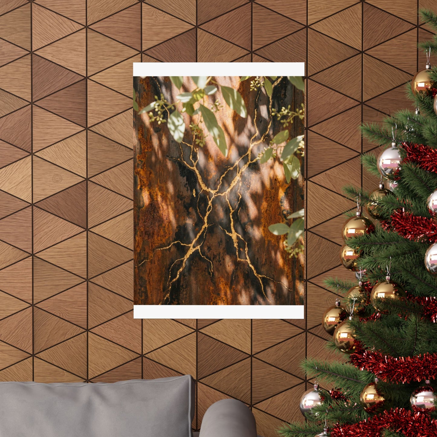 Rust Patina Gold Vein Wall Art Print | Artful Kintsugi Art