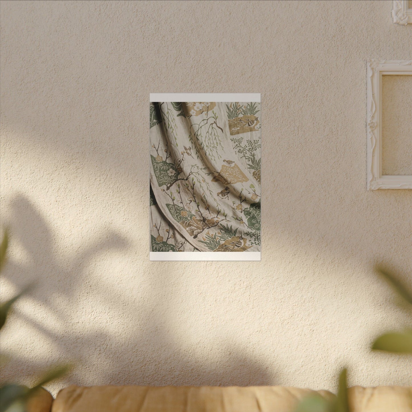 Silk Drape Canvas Art | Spring Japandi Japanese Pattern Art