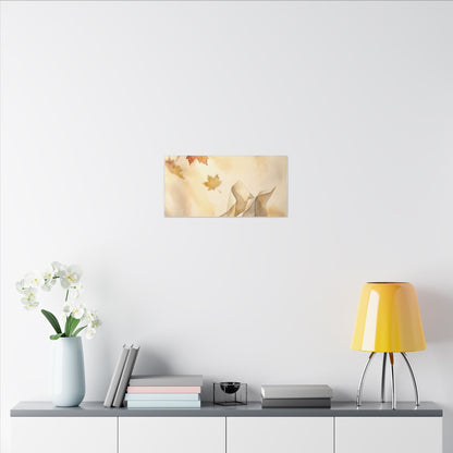 Japandi Paper Fold in Golden Hour | Watercolor Canvas Art