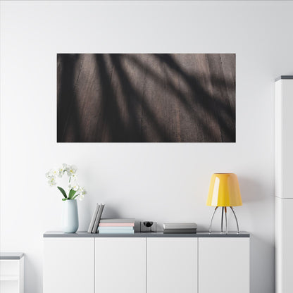 Dark Japandi Shadow Play in Dawn | Moody Minimal Canvas Art
