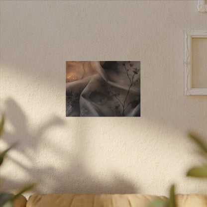 Japandi Silk Drape in Candlelight | Watercolor Canvas Art