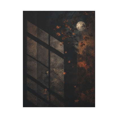 Sophisticated Shadow Play Canvas Art - Dark Texture Dark Japandi