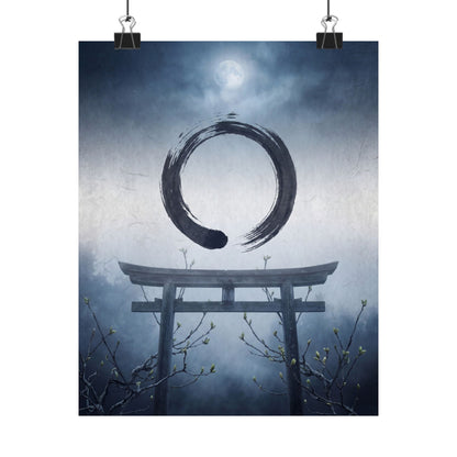 Spring Torii Gate Enso Wall Art Print | Calm Decor