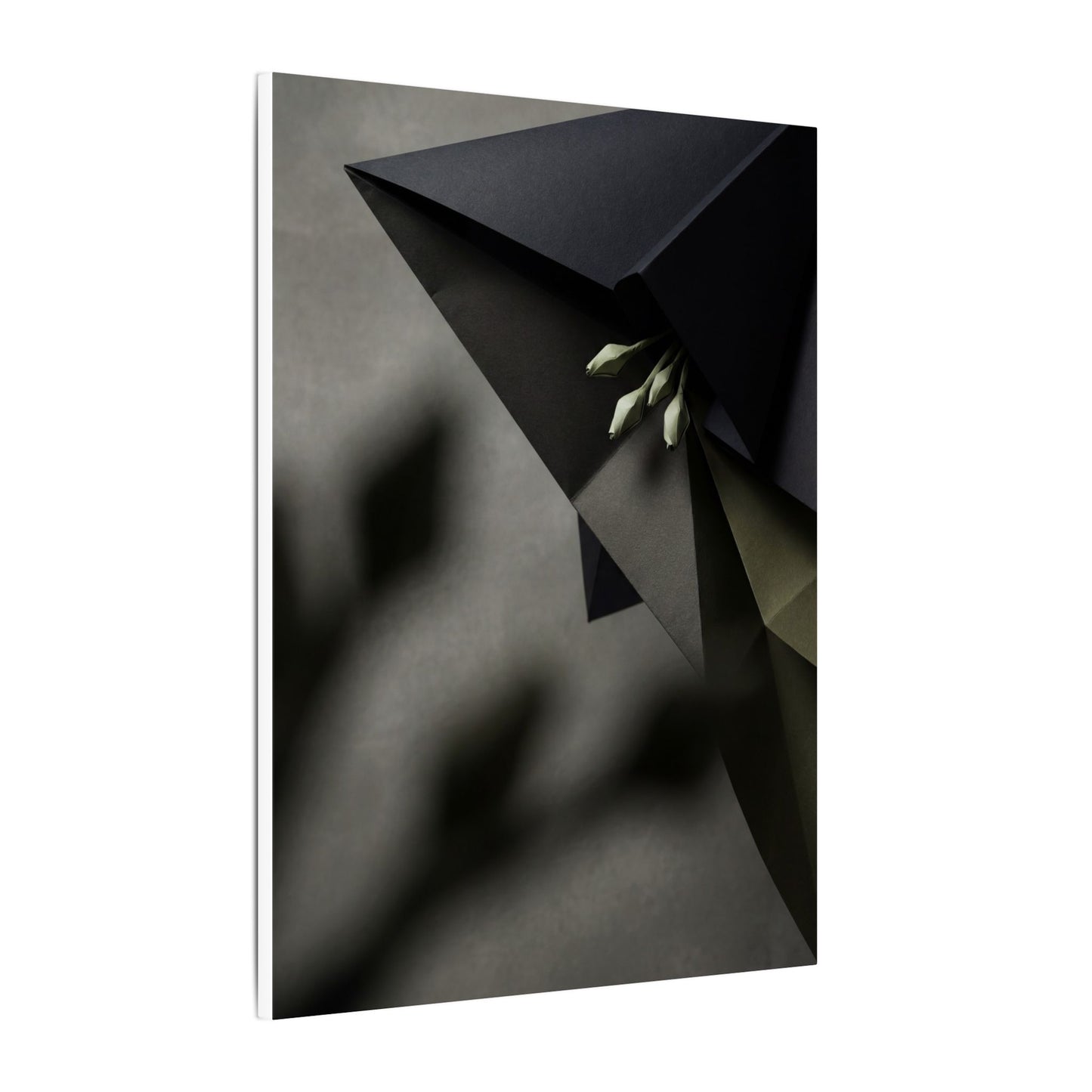 Paper Fold Moody Minimal Canvas Art | Luxurious Dark Japandi Art