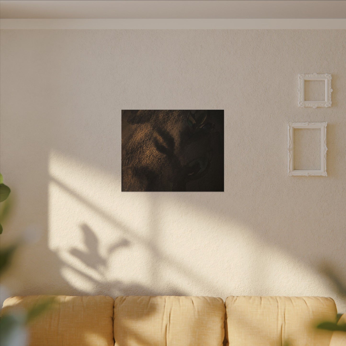 Candlelight Shadow Play Canvas Art - Dark Japandi Ma