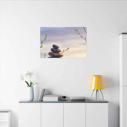 Spring River Stones Gold Vein Canvas Art | Philosophical Decor