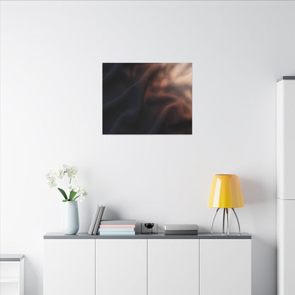 Dark Japandi Silk Drape in Dawn | Shadow Zen Canvas Art