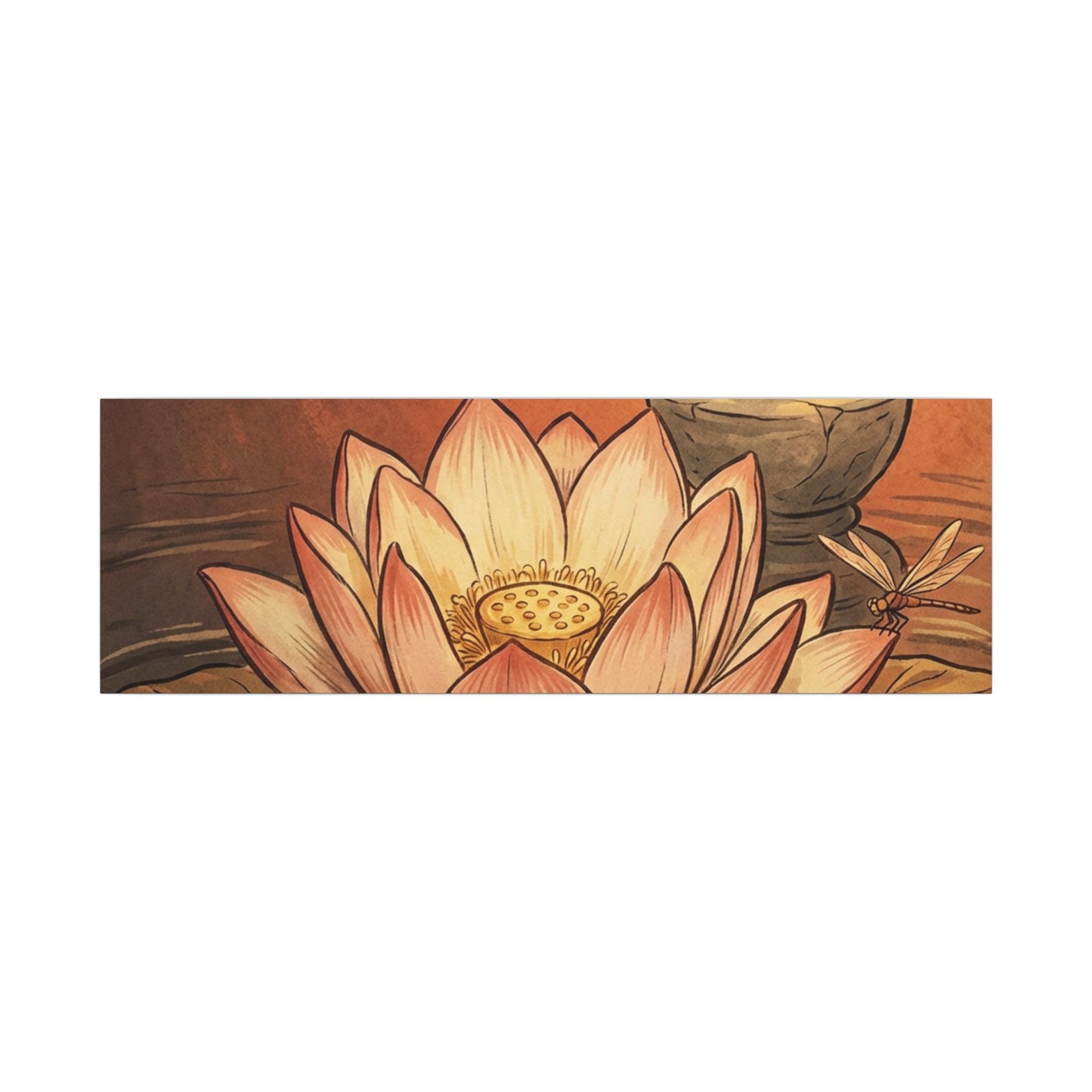 Lotus Flower Summer Canvas Art | Zen Contemplative Design