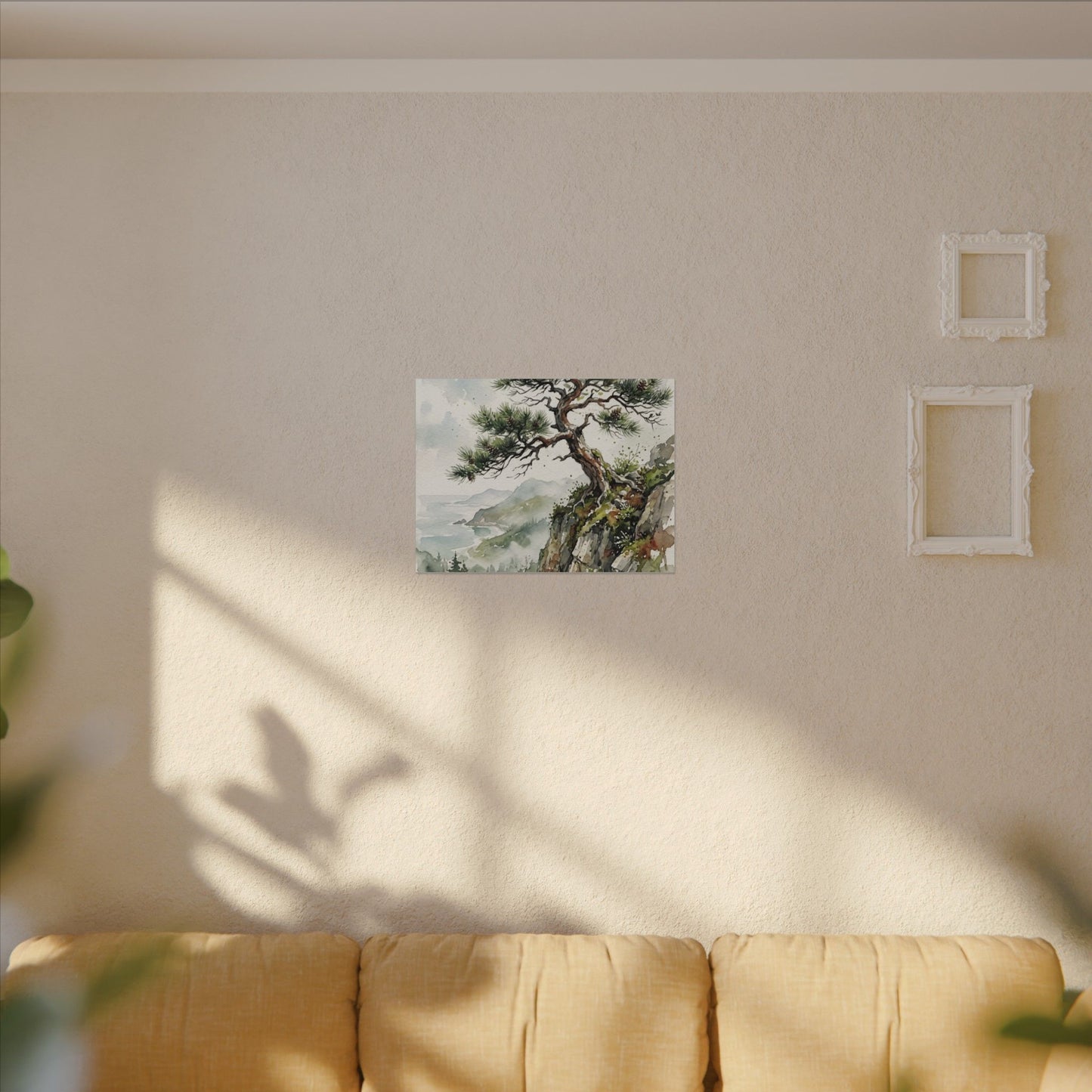 Pine Tree Spring Canvas Art | Japandi Neutral Design