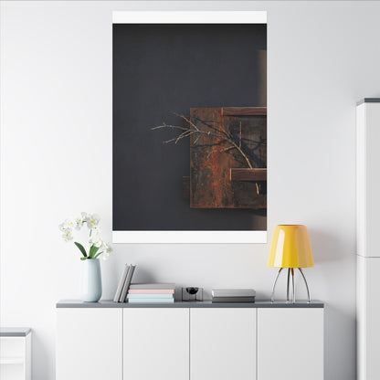 Ma Rust Patina Canvas Art - Dark Japandi Dark Texture