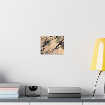 Japandi Shadow Play in Golden Hour | Watercolor Canvas Art