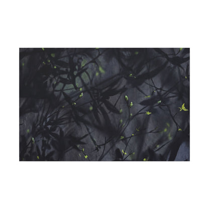 Shadow Play Spring Canvas Art | Dark Japandi Atmospheric Design