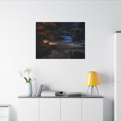Summer Rock Garden Shadow Zen Canvas Art | Moody Decor