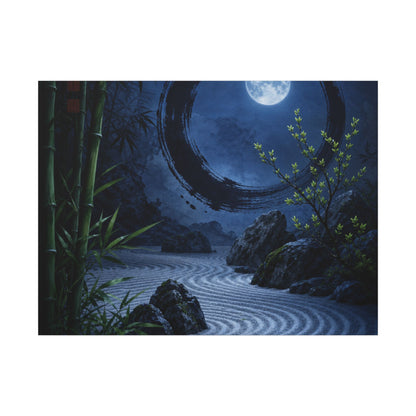 Serene Rock Garden Canvas Art - Enso Zen