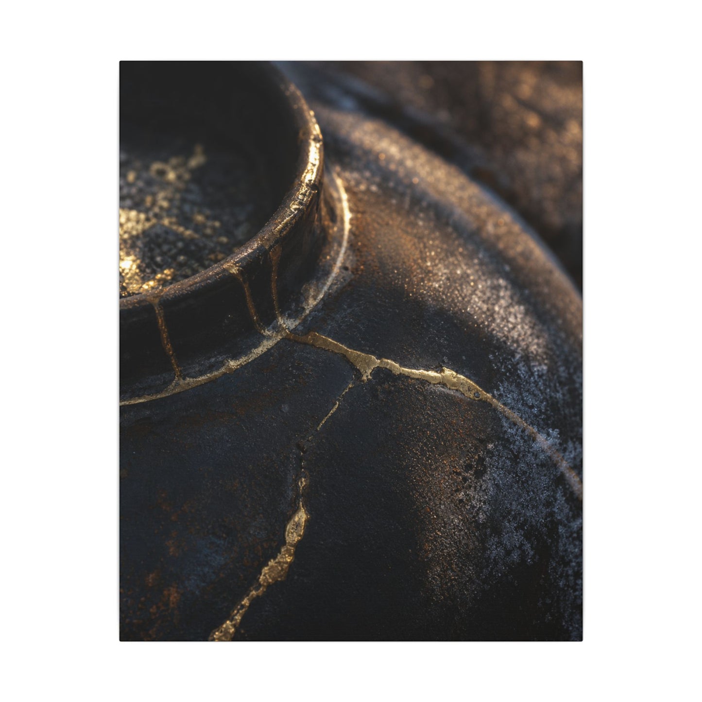 Kintsugi Rust Patina in Golden Hour | Broken Beauty Canvas Art