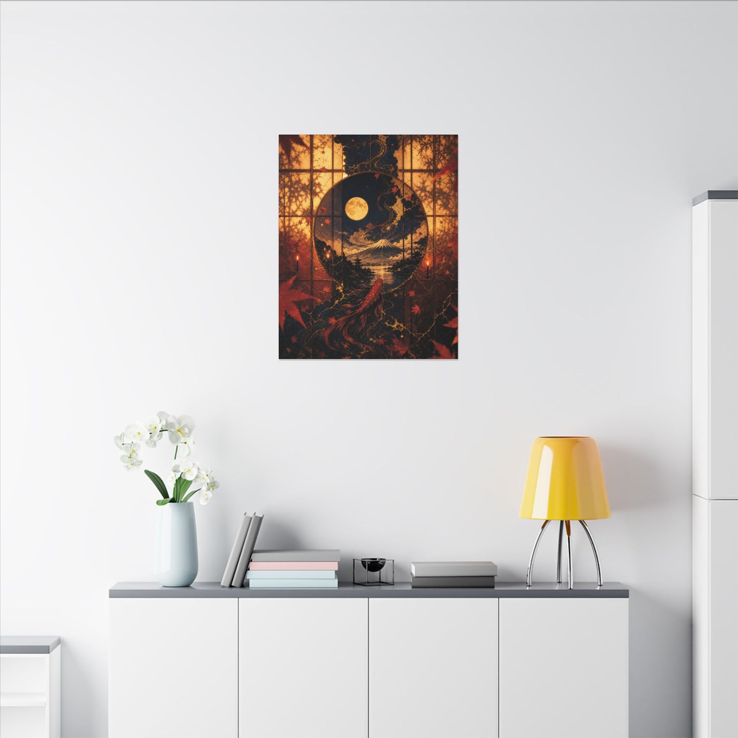 Beautiful Shoji Screen Canvas Art - Gold Vein Kintsugi