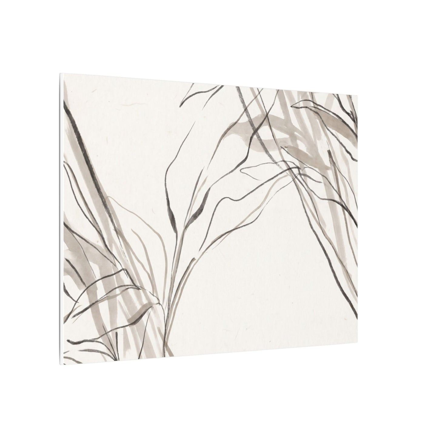 Neutral Shoji Screen Canvas Art - Minimal Line Japandi