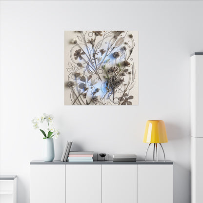 Dried Flowers Minimal Line Canvas Art | Elegant Japandi Art