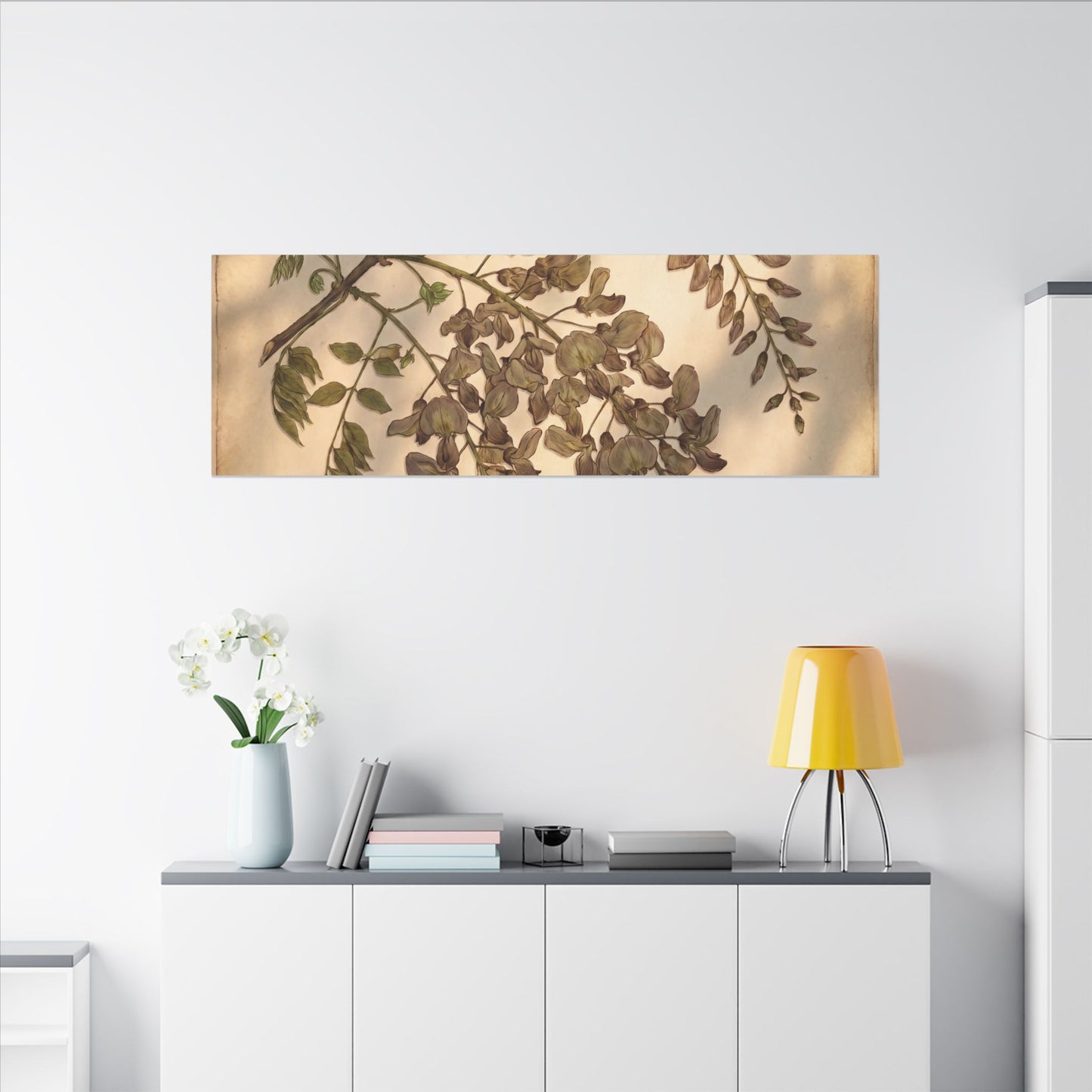 Spring Wisteria Herbarium Canvas Art | Earthy Decor
