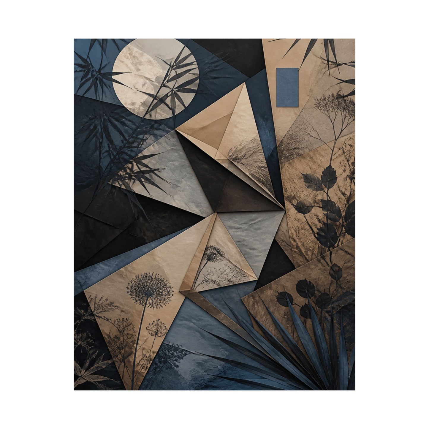 Paper Fold Minimal Line Wall Art Print | Cozy Japandi Art
