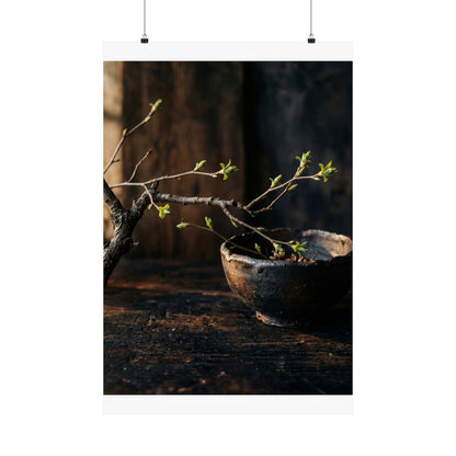Mono No Aware Ceramic Bowl Wall Art Print - Dark Japandi Moody Minimal Art Print