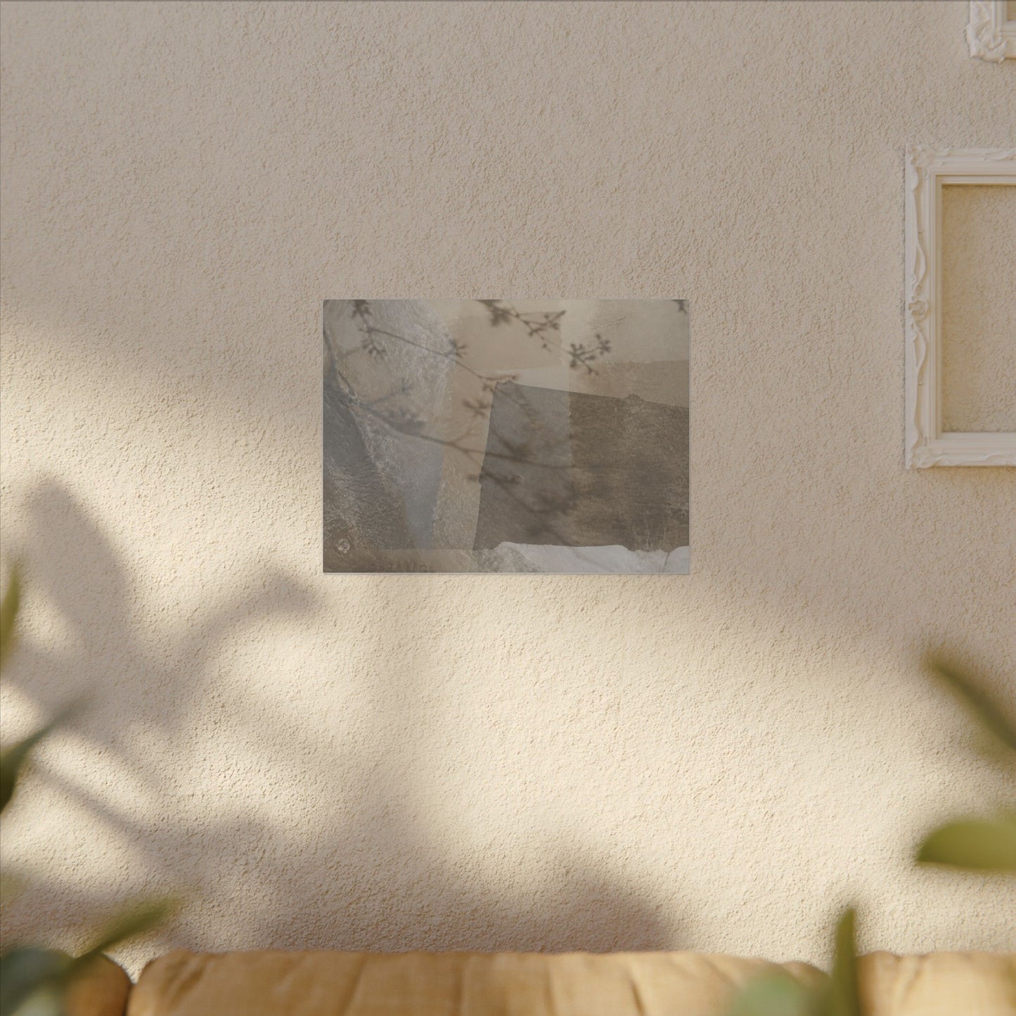 Neutral Shadow Play Canvas Art - Texture Japandi